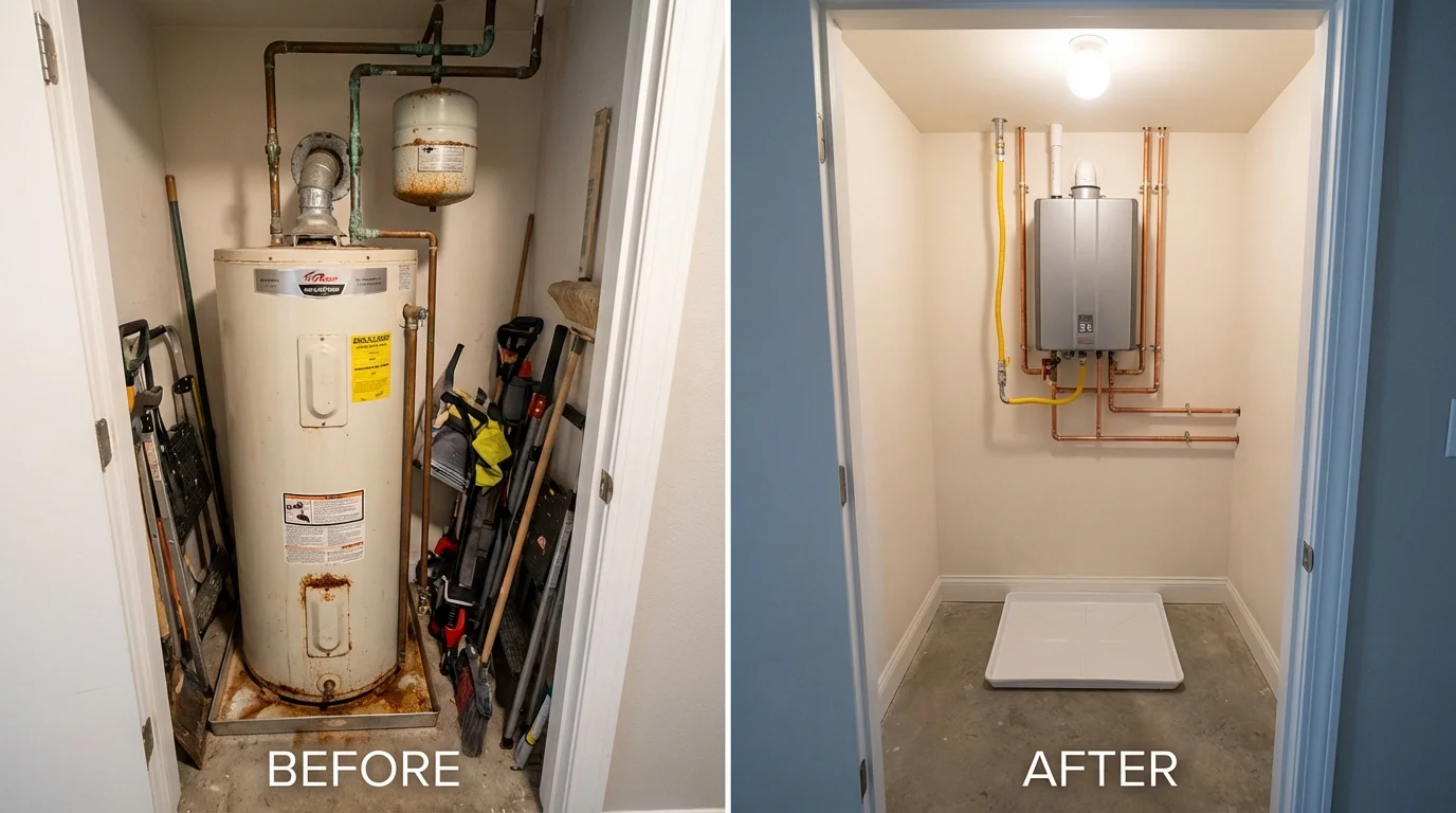 Tank water heater versus wall-mounted tankless unit comparison for Alto, TX homeowners